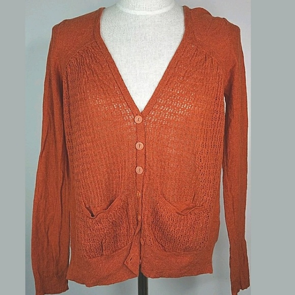 sparrow Sweaters - Sparrow cardigan sweater lace medium orange